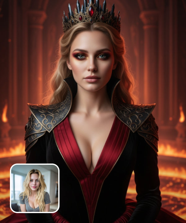 original image and Queen of the Underworld filter effect