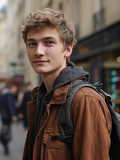 original image and werewolf filter effect with a forest and a bright moon in the background 1