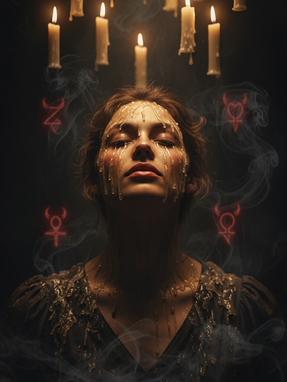 original image and spooky candle demon filter effect