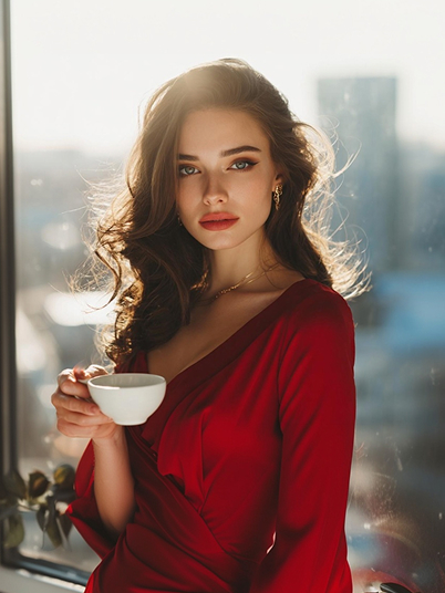 a girl standing in the spotlight with a clown 1