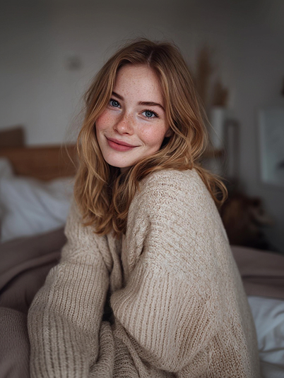 original image and effect image showing a girl eating popcorn on the couch with Ghostface standing behind her 1