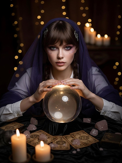 original image and mystical fortune teller filter effect