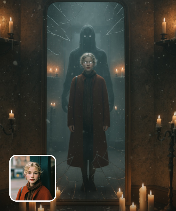 original image and mirror's vengeful spirit filter effect