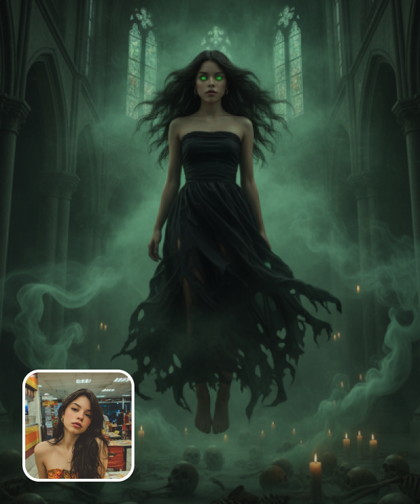 original image and floating spirit filter effect