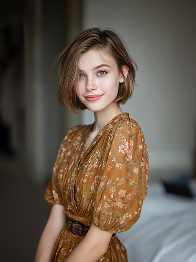 a girl relaxing calmly on a huge inflatable swimming ring with red and yellow stripes with Jason Voorhees behind her 1