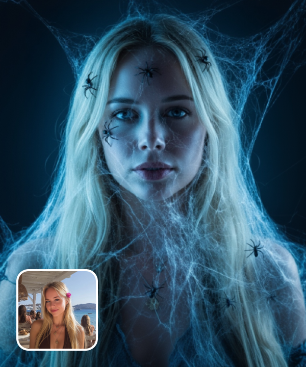 original image and bizarre spiderweb nightmare filter effect